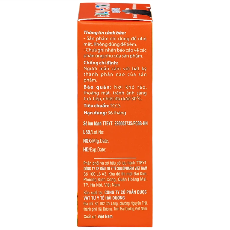 Dung dịch nhỏ mắt Solo-Atro Solopharm kiểm soát cận thị ở trẻ em, làm chậm quá trình tiến triển cận thị (5ml)