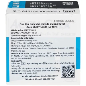 Que thử dùng cho máy đo đường huyết Accu-Chek Guide (50 que)