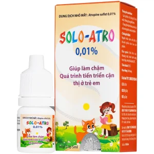 Dung dịch nhỏ mắt Solo-Atro Solopharm kiểm soát cận thị ở trẻ em, làm chậm quá trình tiến triển cận thị (5ml)