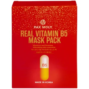 Mặt nạ Pax Moly Real Vitamin B5 Mask Pack 10 miếng (Red) giúp da mềm mịn, giúp dưỡng ẩm da, làm dịu da