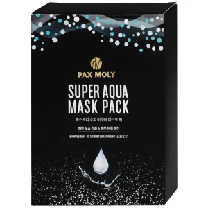 Mặt nạ Pax Moly Super Aqua Mask Pack giúp da mềm mịn, giúp dưỡng ẩm da, làm sáng da (10 miếng)