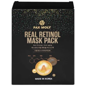 Mặt nạ Pax Moly Real Retinol Mask Pack 10 miếng (Black) giúp da mềm mịn, dưỡng ẩm, săn chắc