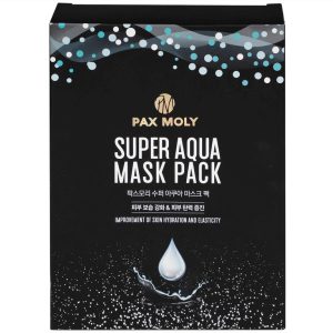 Mặt nạ Pax Moly Super Aqua Mask Pack giúp da mềm mịn, giúp dưỡng ẩm da, làm sáng da (10 miếng)