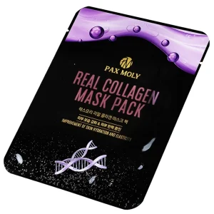 Mặt nạ Pax Moly Real Collagen Mask Pack 10 miếng (Violet) giúp da mềm mịn, cải thiện độ đàn hồi da