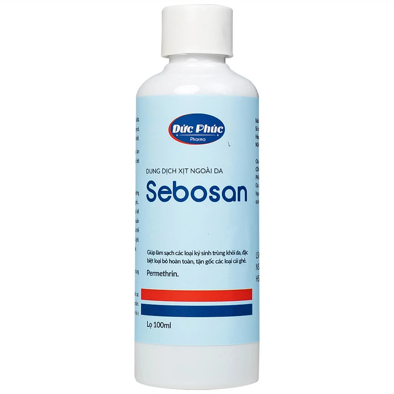 Dung dịch xịt ngoài da Sebosan 100ml Đức Phúc vệ sinh, làm sạch các loại ký sinh trùng khỏi da