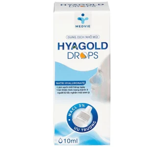 Dung dịch nhỏ mũi Hyagold Drops 10ml Medvie làm sạch mũi