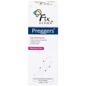 Gel Preggers Leg Relaxing 60g Fixderma dưỡng ẩm, giảm chuột rút, phù nề, giãn tĩnh mạch chân cho bà bầu