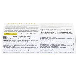 Viên đặt âm đạo Papil-Off Mar-Farma giúp phòng ngừa và hỗ trợ điều trị các tổn thương do HPV (2 vỉ x 5 viên)