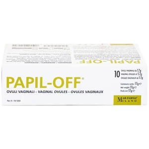 Viên đặt âm đạo Papil-Off Mar-Farma giúp phòng ngừa và hỗ trợ điều trị các tổn thương do HPV (2 vỉ x 5 viên)