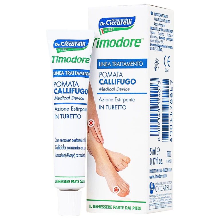 Thuốc mỡ Timodore Pomata Callifugo Ciccarell trị mụn cóc, vết chai (5ml)