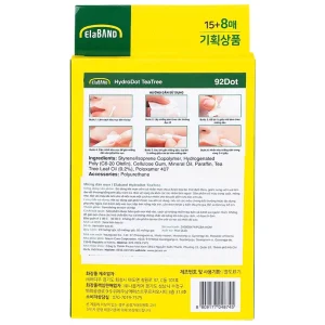 Miếng dán mụn Elaband Hydro Dot Tea Tree hút dịch mụn, giảm sưng viêm (23 miếng)