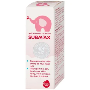 Nhỏ mũi họng lợi khuẩn Subavax 10ml Á Âu tăng sức đề kháng niêm mạc đường hô hấp trên