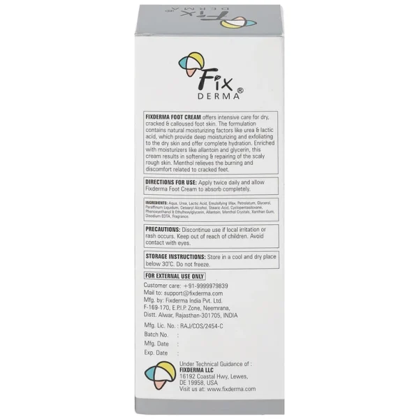 Kem dưỡng chống nứt gót chân Fixderma Foot Cream cung cấp độ ẩm, làm mềm da gót chân (60g)