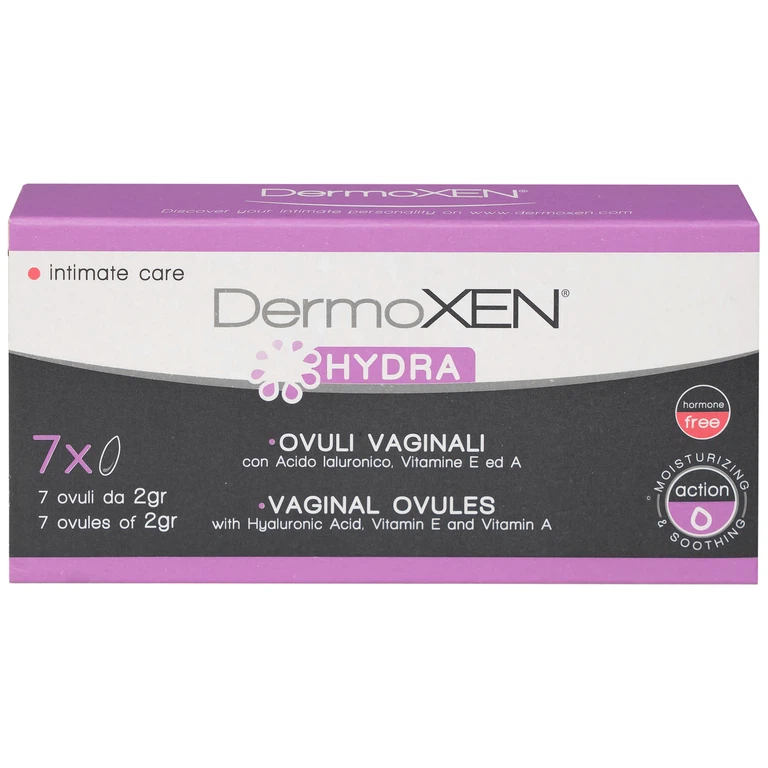 Viên đặt âm đạo DermoXEN® HYDRA Ekuberg Pharma làm ẩm, bảo vệ và làm mềm, giảm kích ứng (1 vỉ x 7 viên)