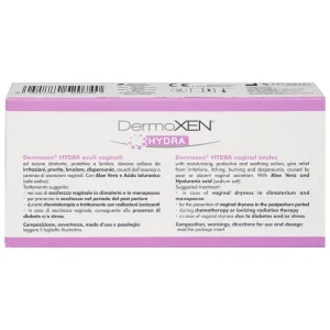 Viên đặt âm đạo DermoXEN® HYDRA Ekuberg Pharma làm ẩm, bảo vệ và làm mềm, giảm kích ứng (1 vỉ x 7 viên)