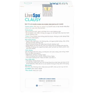Dung dịch LiveSpo Clausy bổ sung lợi khuẩn, giúp cân bằng hệ vi sinh đường ruột (25 ống x 5ml)