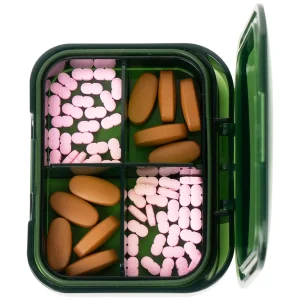 Hộp phân liều thuốc 4 ngăn A31 Duy Thành màu xanh