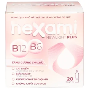 Dung dịch nhỏ mắt Hexami Newlight Plus CPC1HN giảm mỏi mắt, mờ mắt, ngứa mắt, mắt đỏ (4 vỉ x 5 ống)