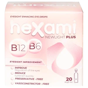 Dung dịch nhỏ mắt Hexami Newlight Plus CPC1HN giảm mỏi mắt, mờ mắt, ngứa mắt, mắt đỏ (4 vỉ x 5 ống)