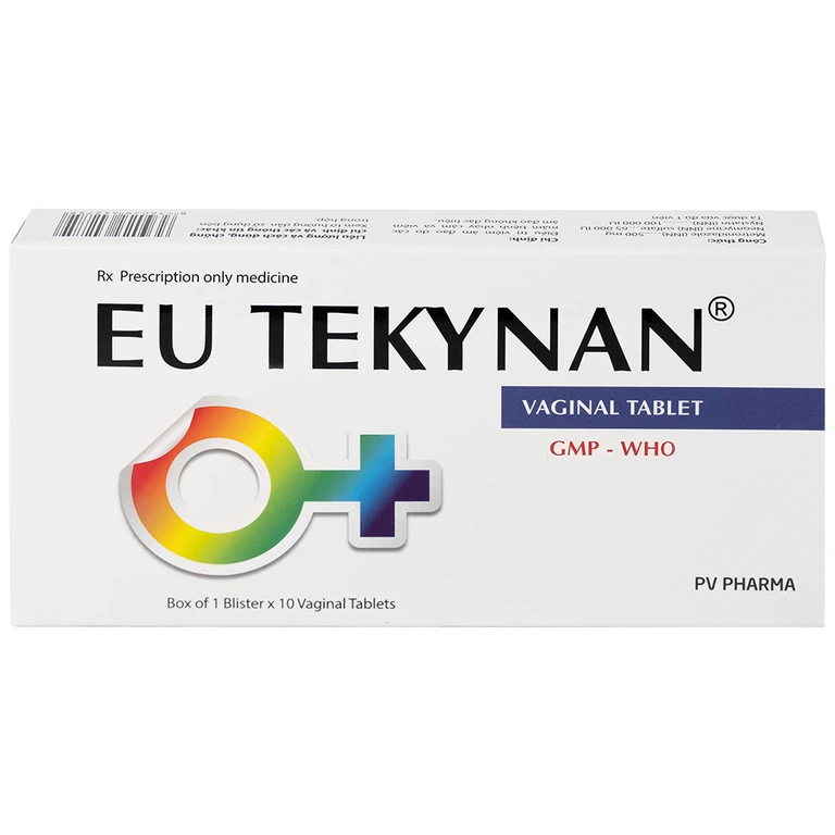 Viên đặt âm đạo Eu Tekynan PV điều trị viêm âm đạo (1 vỉ x 10 viên)