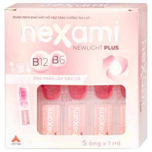 Dung dịch nhỏ mắt Hexami Newlight Plus CPC1HN giảm mỏi mắt, mờ mắt, ngứa mắt, mắt đỏ (4 vỉ x 5 ống)