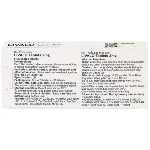 Thuốc Livalo 2mg Kowa điều trị tăng lipid máu nguyên (3 vỉ x 10 viên)