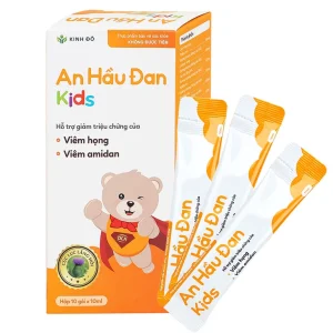 Thực phẩm bảo vệ sức khoẻ An Hầu Đan Kids Kinh Đô hỗ trợ giảm triệu chứng của viêm họng (10 gói x 10ml)