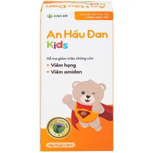 Thực phẩm bảo vệ sức khoẻ An Hầu Đan Kids Kinh Đô hỗ trợ giảm triệu chứng của viêm họng (10 gói x 10ml)