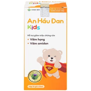 Thực phẩm bảo vệ sức khoẻ An Hầu Đan Kids Kinh Đô hỗ trợ giảm triệu chứng của viêm họng (10 gói x 10ml)