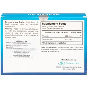 Viên uống Albuglucan Pharmaxx INC hỗ trợ tăng cường sức đề kháng (6 vỉ x 10 viên)