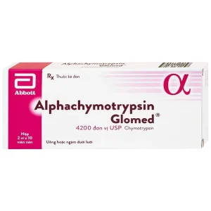 Thuốc Alphachymotrypsin Glomed Abbott điều trị phù nề sau chấn thương, phẫu thuật, bỏng (2 vỉ x 10 viên)