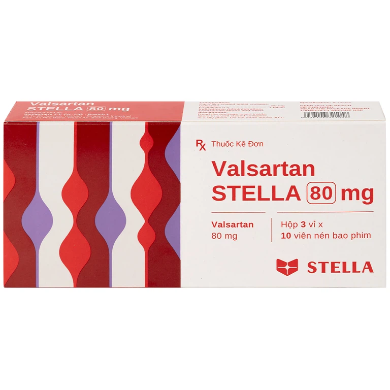 Thuốc Vansartan 80mg Stella điều trị tăng huyết áp, suy tim (3 vỉ x 10 viên)