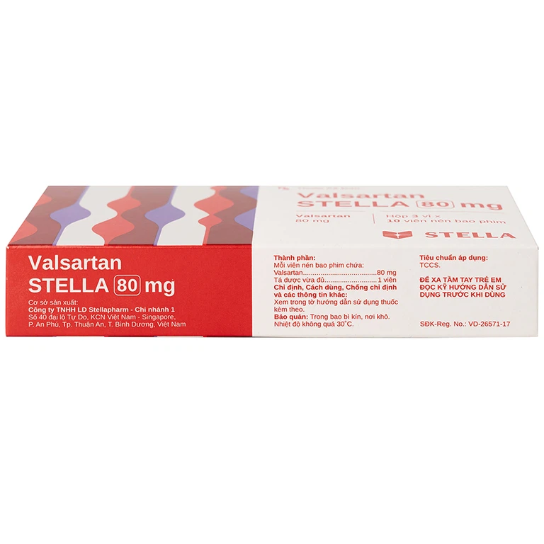 Thuốc Vansartan 80mg Stella điều trị tăng huyết áp, suy tim (3 vỉ x 10 viên)