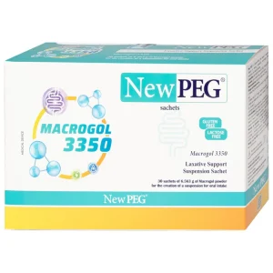 Gói pha hỗn dịch hỗ trợ nhuận tràng Newpeg Macrogol 3350 Sao Kim điều trị táo bón, nhuận tràng, đầy hơi (30 gói)