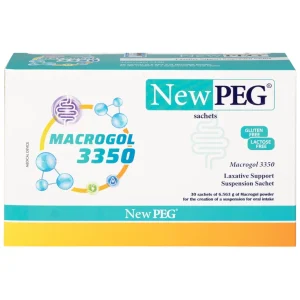 Gói pha hỗn dịch hỗ trợ nhuận tràng Newpeg Macrogol 3350 Sao Kim điều trị táo bón, nhuận tràng, đầy hơi (30 gói)