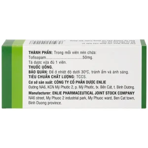 Thuốc Diropam 50mg Enlie điều trị triệu chứng đau thắt ngực giả, tiền mê sảng (2 vỉ x 10 viên)