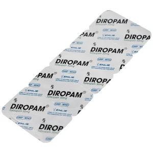 Thuốc Diropam 50mg Enlie điều trị triệu chứng đau thắt ngực giả, tiền mê sảng (2 vỉ x 10 viên)