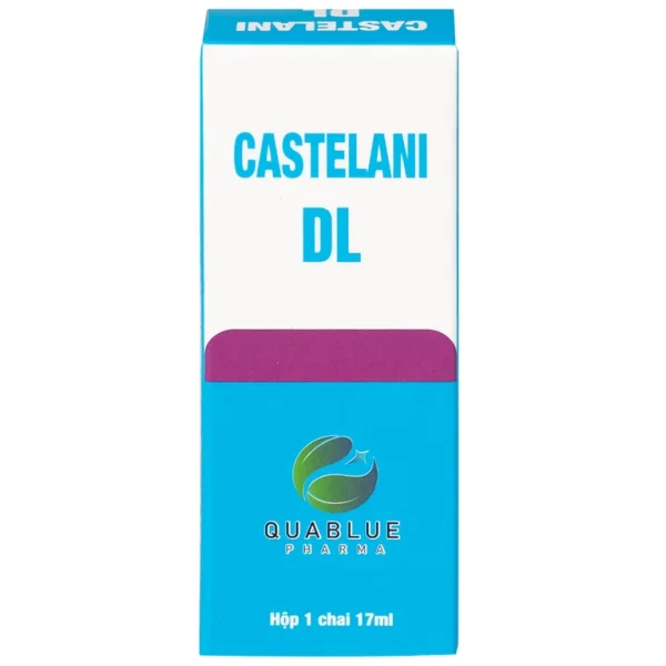 Dung dịch bôi ngoài da Castelani DL 17ml Quablue Pharma hỗ trợ phòng ngừa viêm da do bỏng da, lở loét