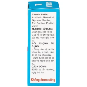 Dung dịch bôi ngoài da Castelani DL 17ml Quablue Pharma hỗ trợ phòng ngừa viêm da do bỏng da, lở loét