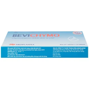Thuốc Bevichymo Chymotrypsin 8400 Usp Mediplantex giảm đau, hạ sốt và kháng viêm (1 vỉ x 12 viên)