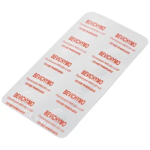 Thuốc Bevichymo Chymotrypsin 8400 Usp Mediplantex giảm đau, hạ sốt và kháng viêm (1 vỉ x 12 viên)
