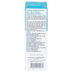 Serum Pax Moly Moisture Hyaluronic Acid 10% + B5 3% (Blue) giúp da mềm mịn, dưỡng ẩm, làm sáng da (30ml)