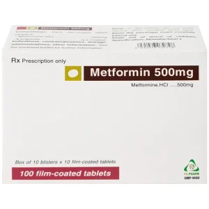 Thuốc Metformin 500mg TV Pharm điều trị đái tháo đường (10 vỉ x 10 viên)