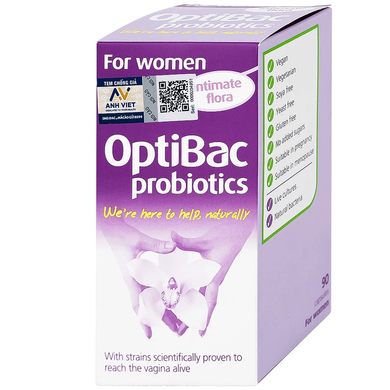 Viên uống Optibac For Women Optibac Probiotics bổ sung lợi khuẩn hỗ trợ sức khỏe nữ giới (90 viên)
