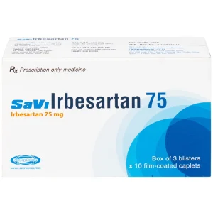 Thuốc SaVi Irbesartan 75 SaviPharm điều trị tăng huyết áp, bệnh thận (3 vỉ x 10 viên)