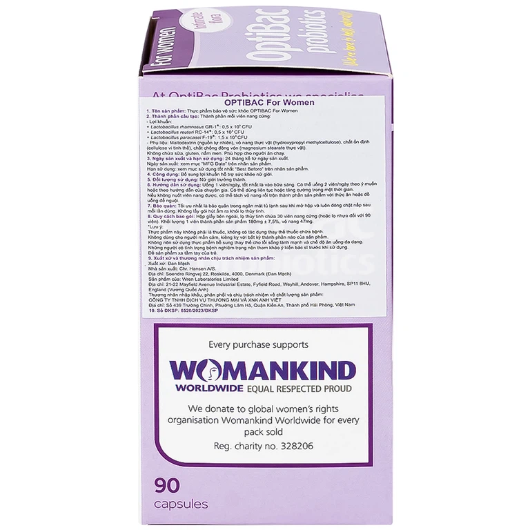 Viên uống Optibac For Women Optibac Probiotics bổ sung lợi khuẩn hỗ trợ sức khỏe nữ giới (90 viên)