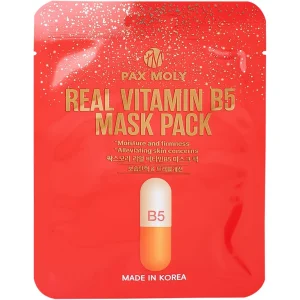 Mặt nạ Pax Moly Real Vitamin B5 Mask Pack 10 miếng (Red) giúp da mềm mịn, giúp dưỡng ẩm da, làm dịu da