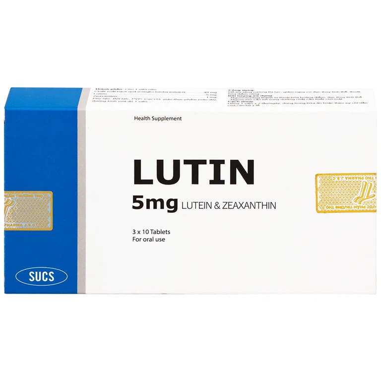 Viên uống Lutin 5mg Sucs hỗ trợ tăng cường thị lực, giảm nguy cơ đục thủy tinh thể, thoái hóa điểm vàng