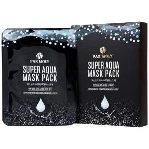 Mặt nạ Pax Moly Super Aqua Mask Pack giúp da mềm mịn, giúp dưỡng ẩm da, làm sáng da (10 miếng)