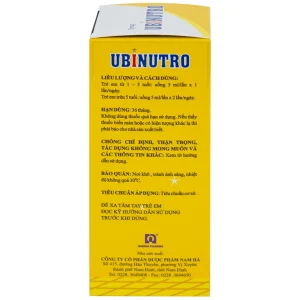 Siro Ubinutro Nam Hà bổ sung các acid amin, vitamin và kẽm (120ml)